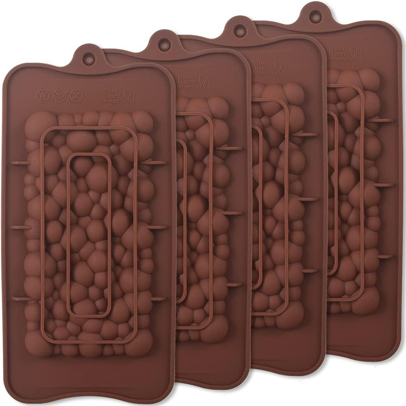 Ionegg Bubbles Break Apart Silicone Chocolate Bar Molds, Homemade Protein and En