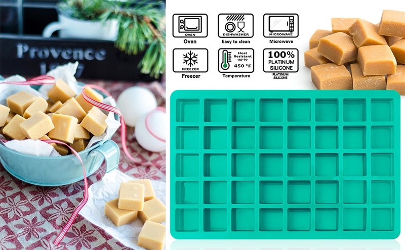 2 Pack Caramel Candy Molds, 40 Cavities Square Cube Silicone Molds for gallery