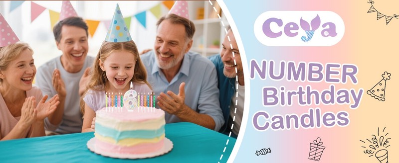 Ceya Number 6 Birthday Candles with 12 Pcs Pastel Rainbow Spiral Sparkle gallery