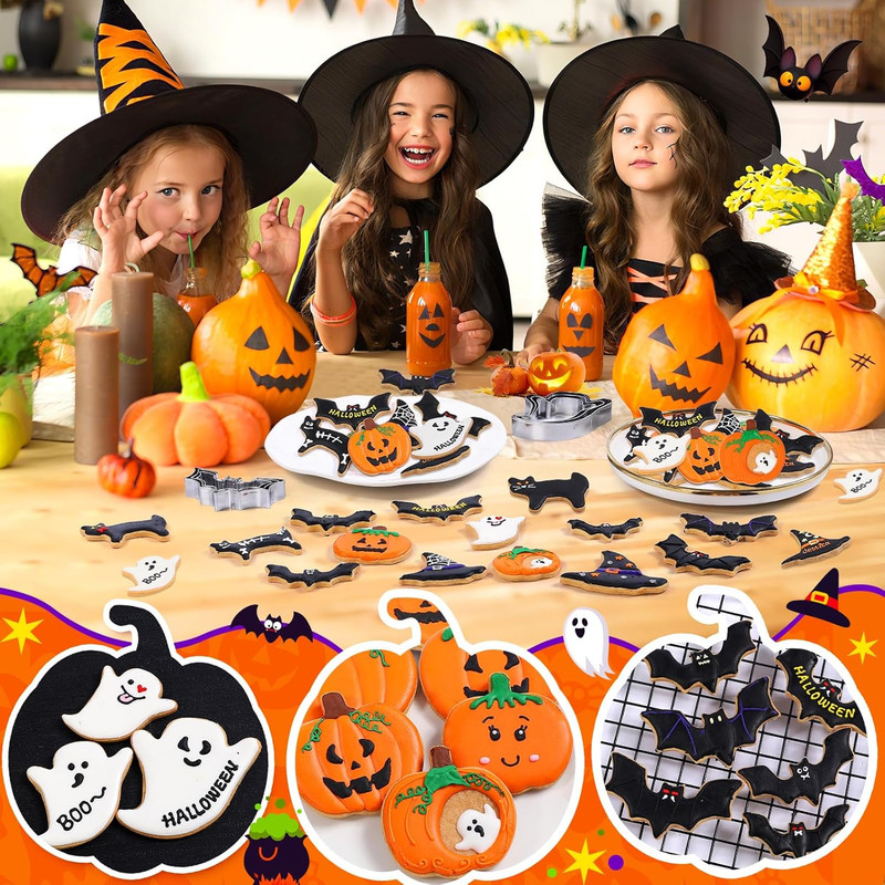 Halloween Cookie Cutters Set - 15 Pcs Stainless Steel Holiday Cookie Cutter with gallery