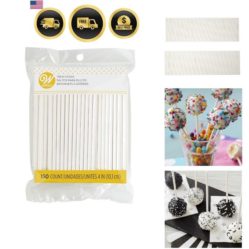 White Treat Sticks – Paper Sticks for Cake Pops, Lollipops & More – Baking Es…