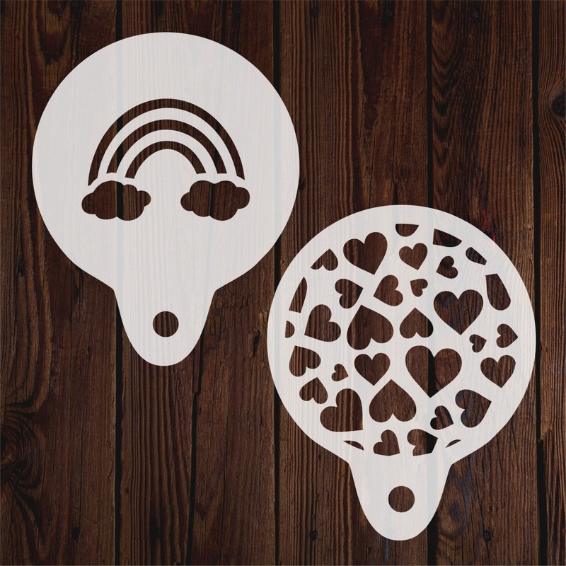 Rainbow Hearts Macaron Oreo Cookie Stencils Small Mylar Stencil Set Of 2 Baking gallery