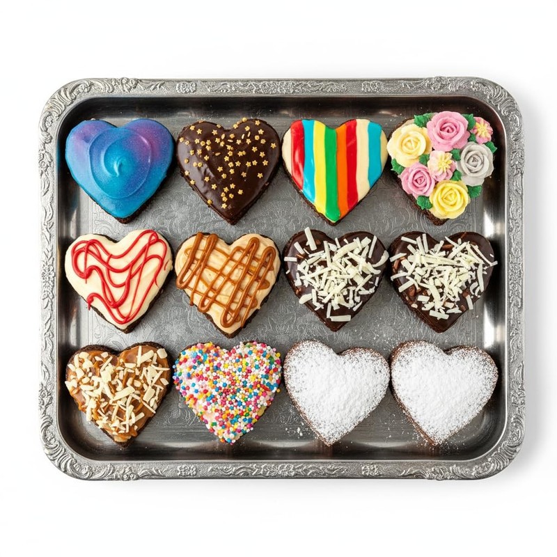 Bakerpan Valentine Silicone Heart Molds for Baking, Mini Shaped Purple gallery