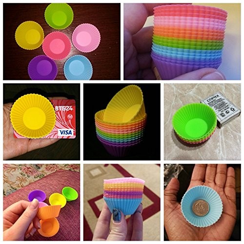 BakeBaking Mini Muffin Pan - Reusable Silicone Cupcake Molds 2in 24 Pack - Sm... gallery