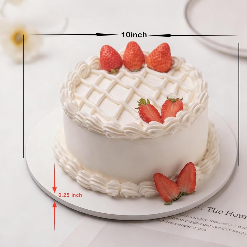 12 PCS Cake Drums 1/4 Inch Thick 10 Inch Round Cake Boards White Cardboard gallery