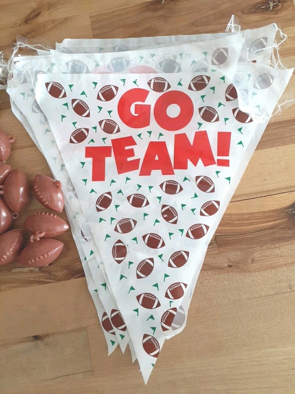 Vintage cake toppers lot Of 28 Footballs, Helmets, 12 PC Go Team Flag Banner gallery