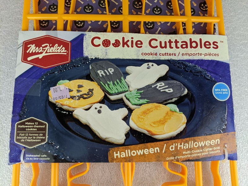 Mrs. Fields Cookie Cutters Cuttables Halloween Shapes Pumpkin Ghost Coffins RIP gallery