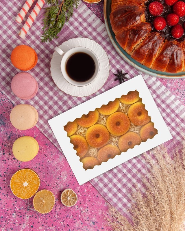 Auto-pop Up 14x10x2.5 Inch White Cookie Box with Window 15Pcs Pastry Macaron ... gallery