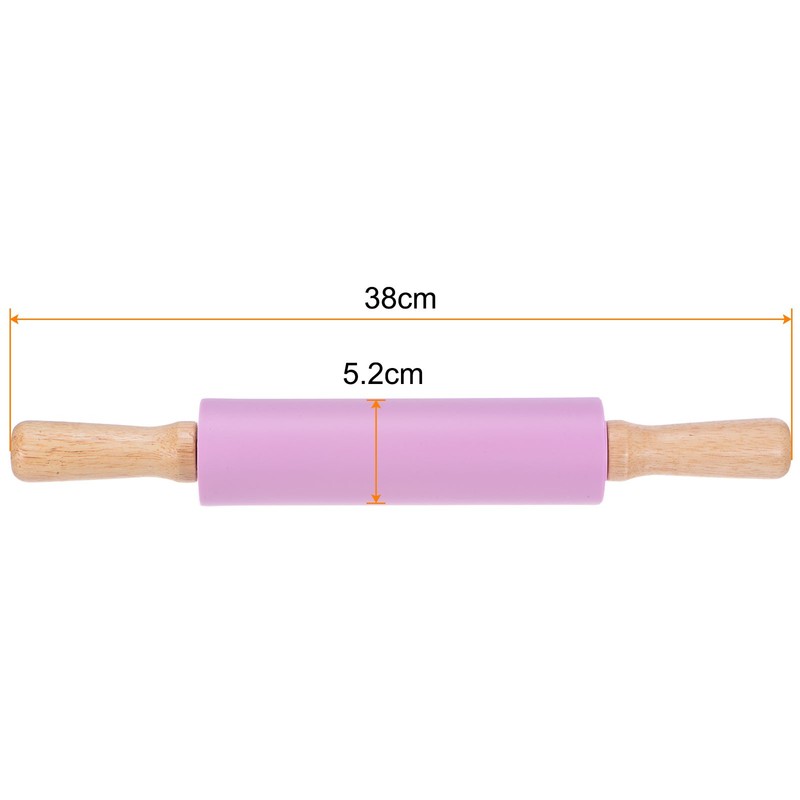 2pcs Silicone Rolling Pins for Baking 38cm x 5.2cm, Purple gallery