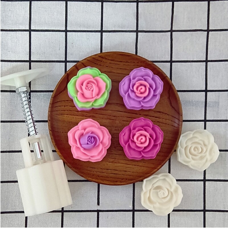 Rose Moon Cake Mold Household Mung Bean Cake Model Printed with Embossed gallery
