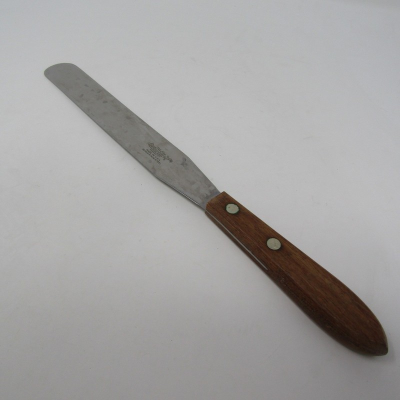 Vintage Ontario Knife Co Tru-Edge Never Stain Steel Wood Handle Icing Spatula