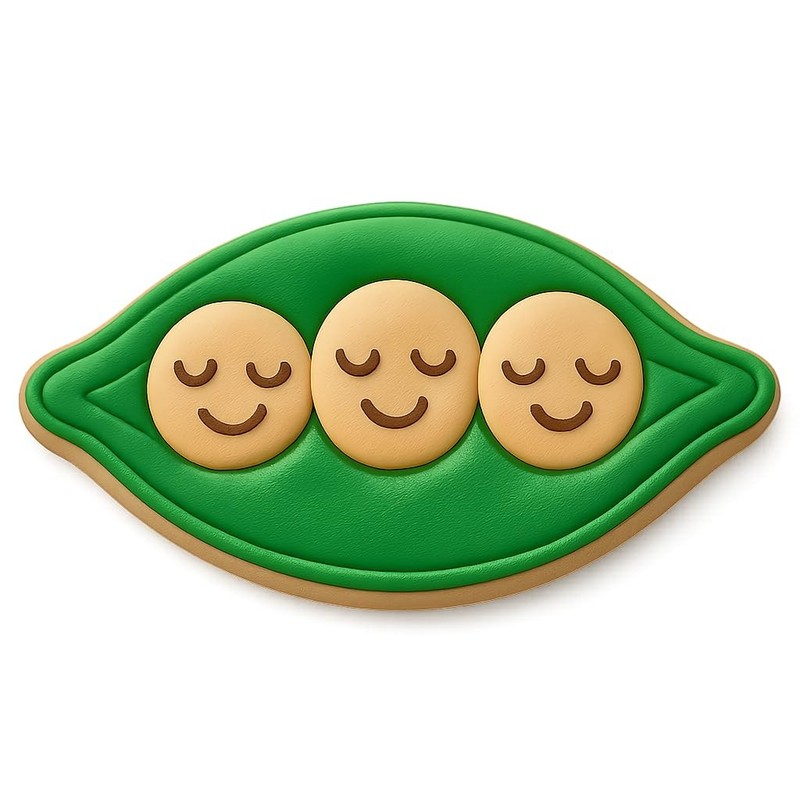 Smiling 3 Peas in a Pod Cookie Cutter & Stamp - 4x2 gallery