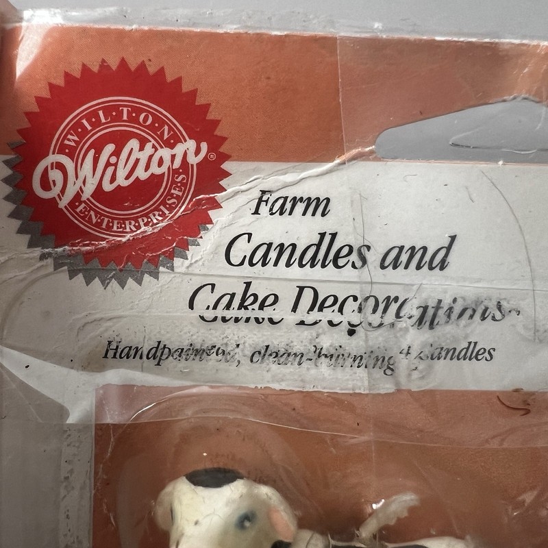 VTG 2004 Wilton Farm Candles Cow Chicken Tractor Barn Cake Birthday Cottagecore gallery