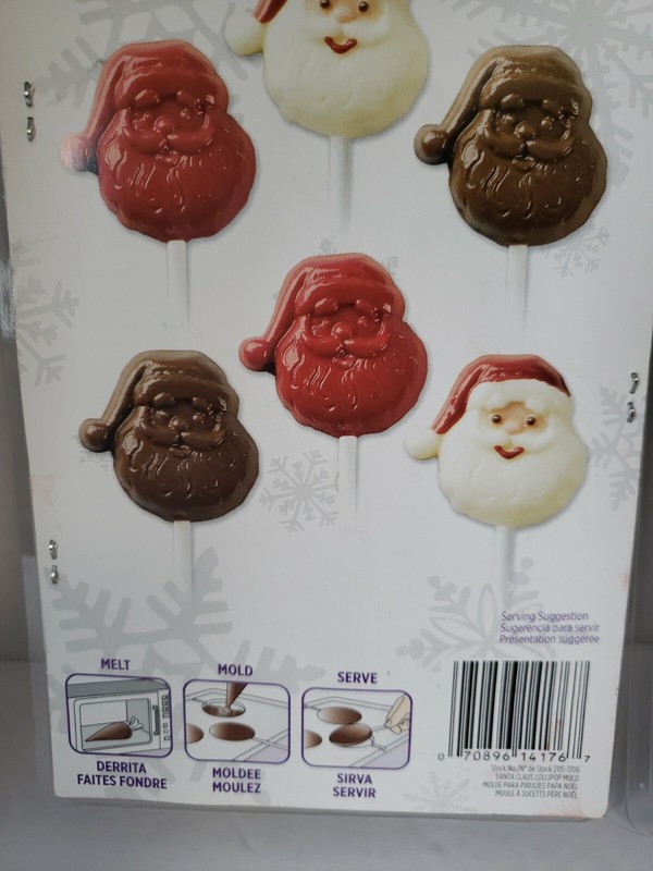 Santa Claus Chocolate Lollopop Candy Mold from Wilton #1706 LOT OF 2 gallery