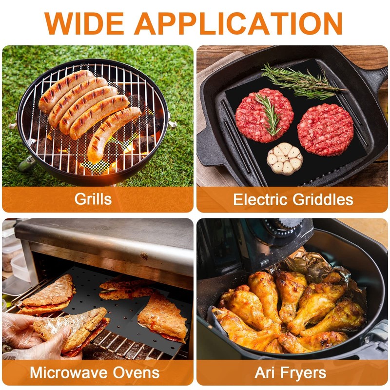Yetene 6 Pack Reusable Liners for Toaster Oven Non Stick 9 x 11 Inch, Black gallery