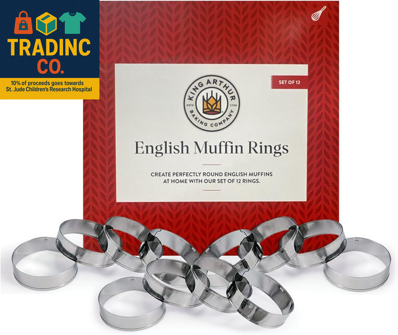 Baking Company English Muffin Rings, Stainless Steel, round Set of 12 for Cookin