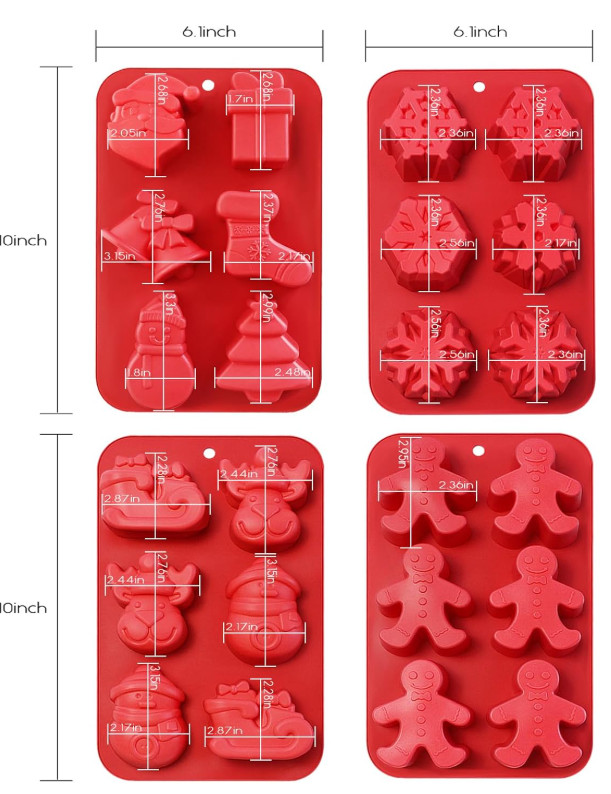 6PCS Jelly Mold Set Silicone Soap Molds Cake Puck Mold Set BPA Free for Jelly, H gallery