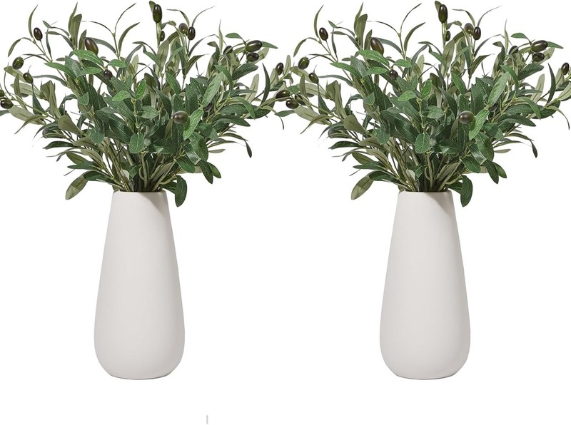 10 PCS Artificial Olive Greenery Stems Fake Plants with 72