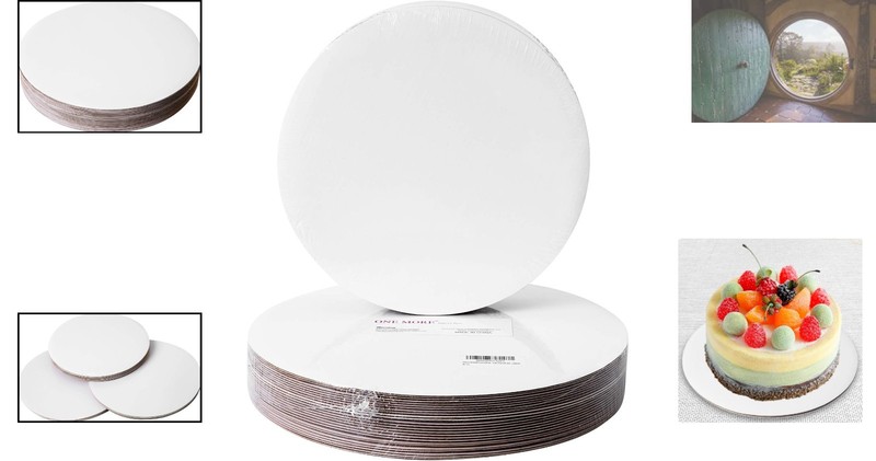 Elegant 10" White Cake Boards - 25 Disposable Greaseproof Trays for Desserts gallery