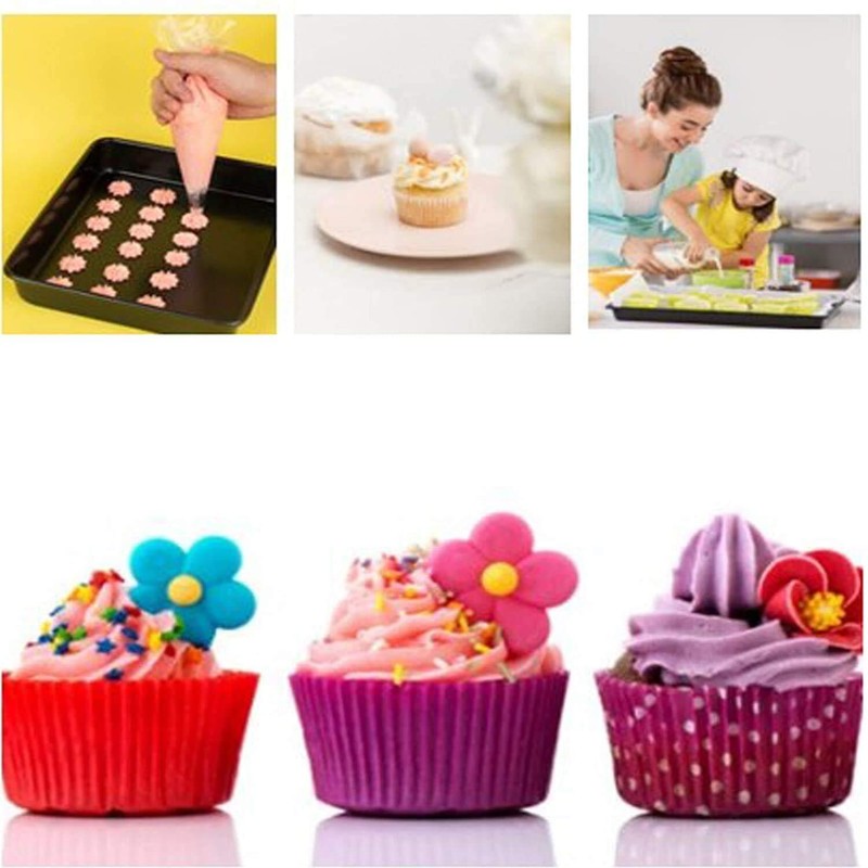 4 Pack Reusable Silicone Pastry Piping Bags for Cake Decorating Baking Supplies gallery