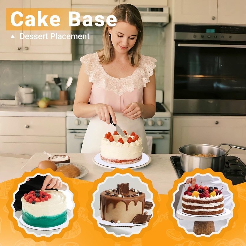White Cake Circles 50 Pack 10 inch Corrugated Cardboard Round Greaseproof gallery