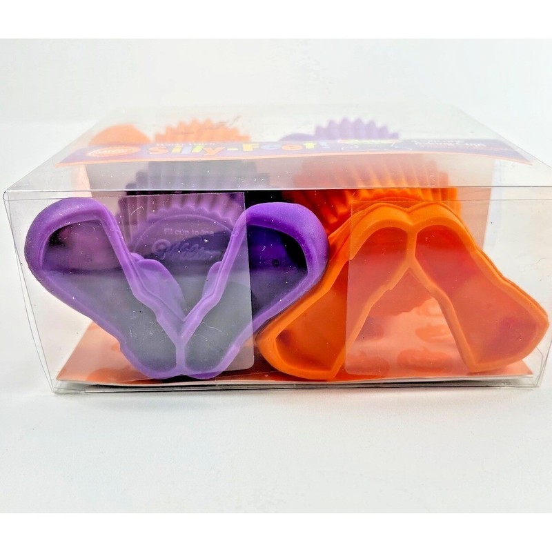 Wilton Wacky Witch Silly Feet Silicone Baking Cups Orange Purple Halloween New gallery