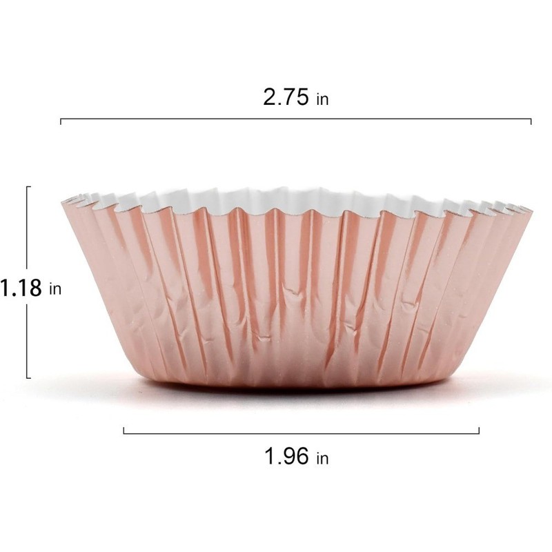 200 Pcs Rose Gold Foil Cupcake Liners Standard Baking Cups Muffin Paper Cases gallery