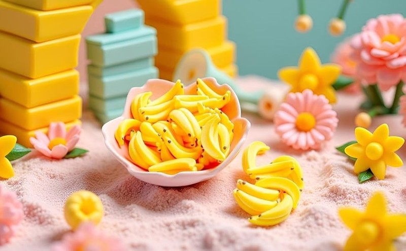 30Pcs Yellow Mini Plastic Artificial Bananas 1/12 Scale Dollhouse gallery