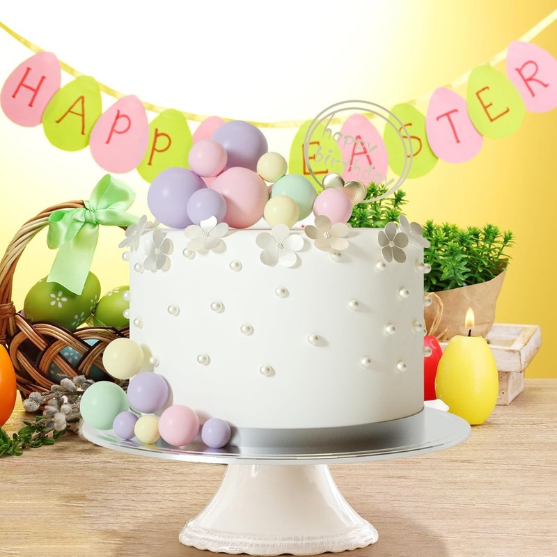 32 Pcs Ball Cake Topper Decorations Mini Balloons Cake Topper Sticks Foam Balls gallery