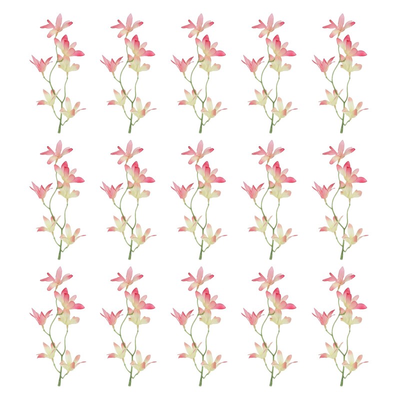 Orchid Fake Flowers 15 Pcs Artificial Flower Hairpin Wedding Decor Colorful pink
