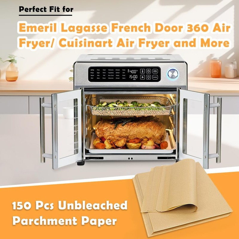 YQL 10x12 Inch 150PCS Disposable Air Fryer Liners, Unbleached Parchment Paper... gallery