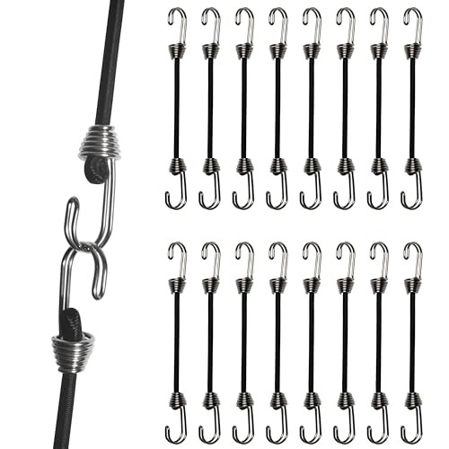 Small Bungee Cords with Hooks - 6" - 16 Black - Small Bungee Cords with Hooks gallery