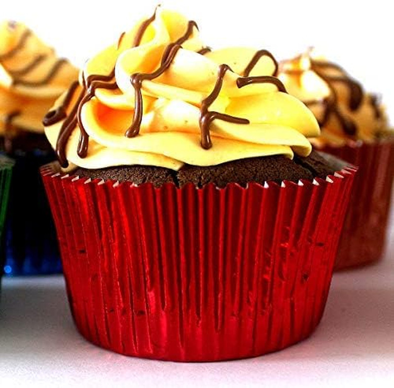 Red Foil Cupcake Case Liners Baking Muffin Paper Cups 200 Pcs gallery