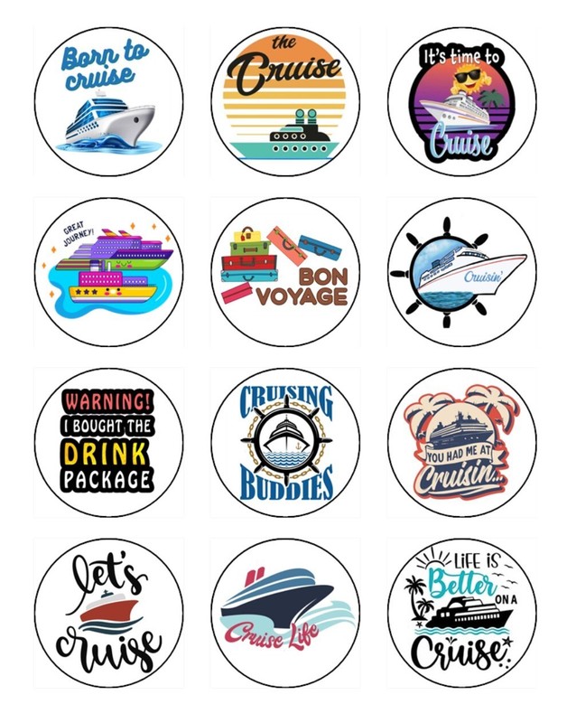 Cruise Boat Edible Cake Toppers Wafer Cake & Cupcake Cruise Decoration (3 Sizes) gallery