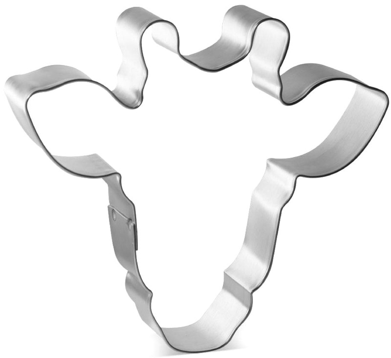 Giraffe Face 4.25” Cookie Cutter Metal Safari Zoo Animal Birthday Party