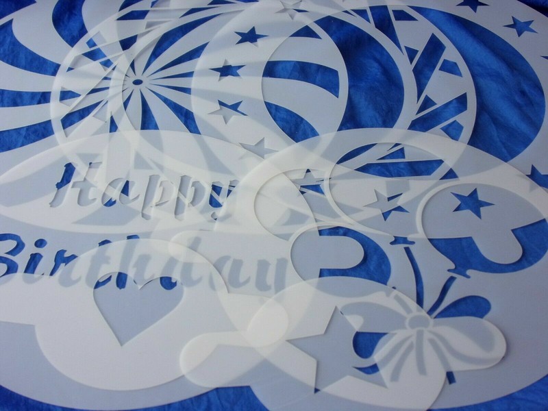 THE PAMPERED CHEF Cake Stencil Set #1535 w/ 7 Reusable Patterns gallery