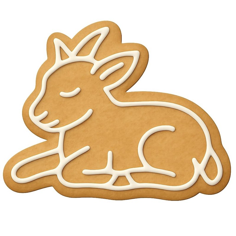 Resting Pygmy Goat Cookie Cutter & Stamp, Fondant & Clay - 4x3.2 gallery