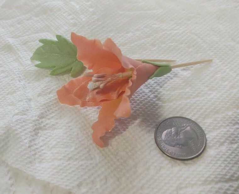 6 GUM PASTE FLOWERS & LEAVES: Choose Your Color(s) - Decorate your Own Cakes gallery