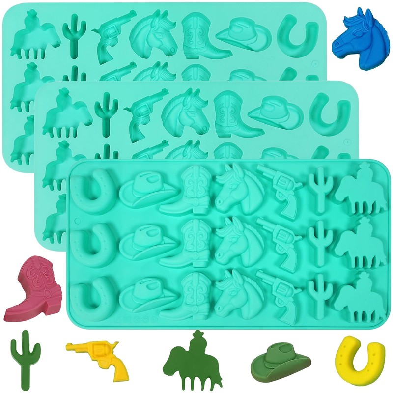 Cowboy Chocolate Molds, Western Themed Silicone Chocolate Molds with Cowboy H…