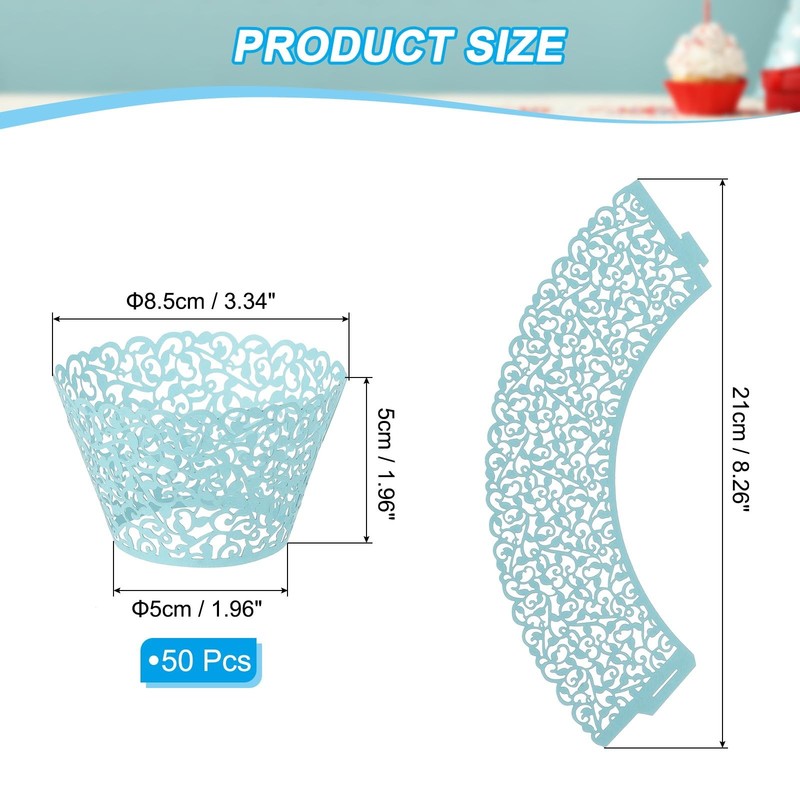 Cupcake Wrappers , 50 Pack Baking Cups Standard Vine Decoration for Anniversa... gallery
