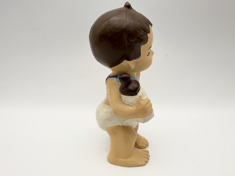 Vtg Wilton Blue Baby First 1st Birthday Brunette Cake Decoration Topper 4.5"H gallery