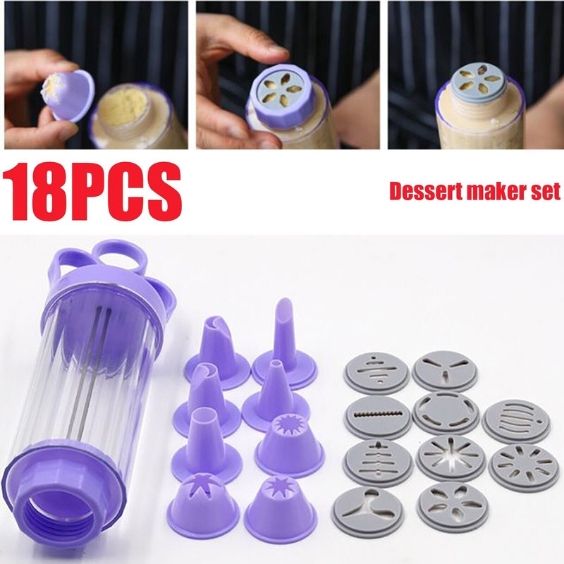 (18PCS) Manual Cookies Biscuit Filling Dessert Maker for Making Cookies, 250ML