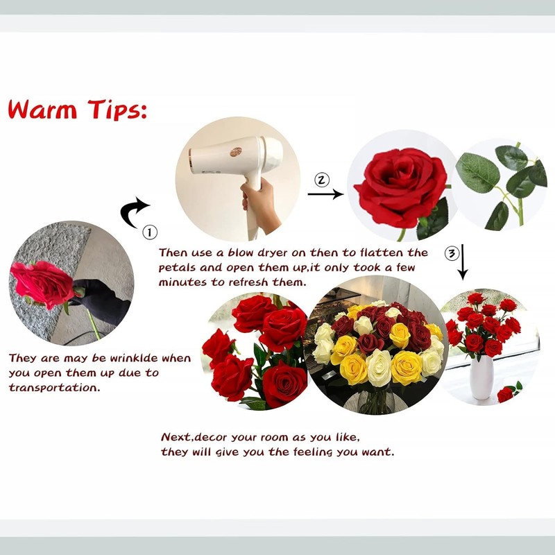 FLORRALIA 16PCS Gold Artificial Silk Roses Flowers - Realistic Fake Rose Bouquet gallery