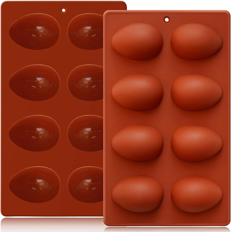 HKNMTT Silicone Egg Molds Easter 2PCS, 2.4″ Food Grade 3D Moulds for Vegan Devil