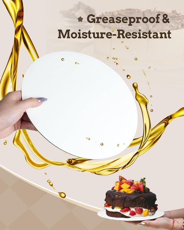 Sturdy 7-Pack Corrugated Cake Boards - Elegant Presentation for Every Occasion gallery