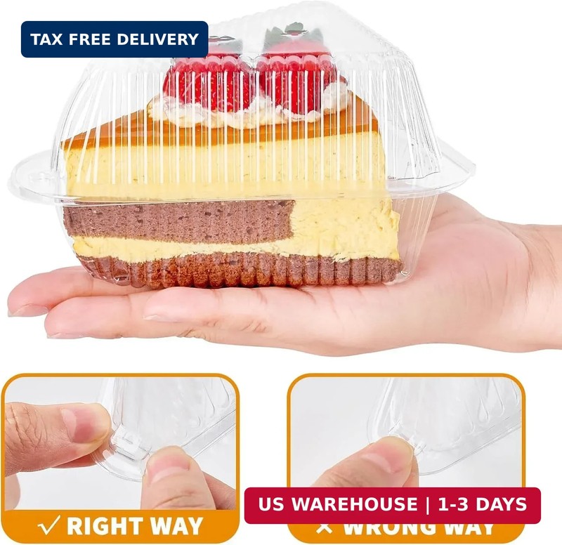 50 Pack Triangle Cake Slice Containers To Go Dessert Boxes | Disposable Pie Slic gallery