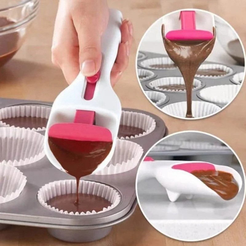 2pcs Cake Batter Distribution Scoop, - Sliding Button Dispenses Batter,2031 gallery