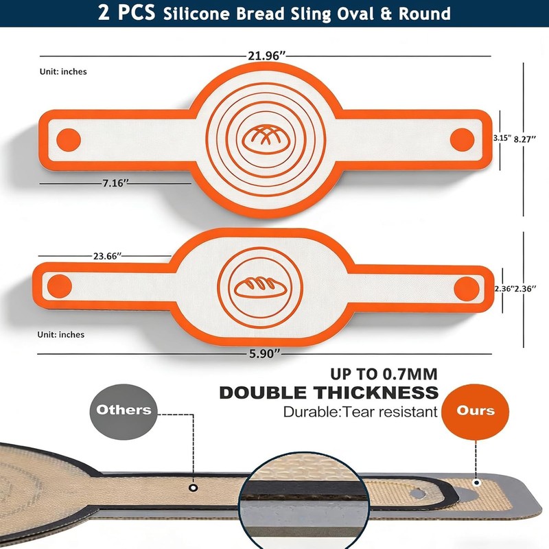 Silicone Bread Sling Oval & Round Dutch Oven Non Stick Reusable Silicone Baking gallery