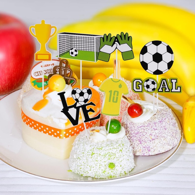 18 Pieces Soccer Cake Topper Decorations Soccer Ball Cupcake Topper Soccer gallery