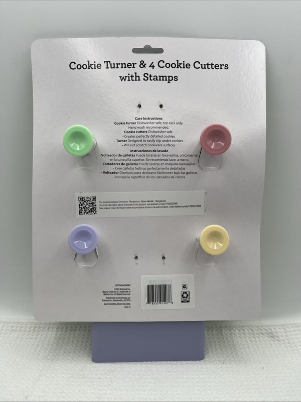 celebrate! Easter Cookie Cutter Set w/ Turner, Stamps, 5pc Plastic, Safe gallery